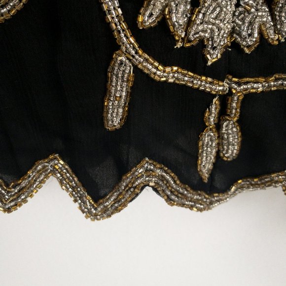 Vintage Plus Formal 2-Piece Set 4X Silk Beaded Outfit  Dress Suit - Picture 5 of 12